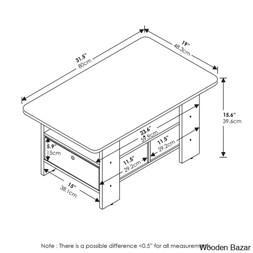 Kentony Coffee And Center Table With Bin Drawer