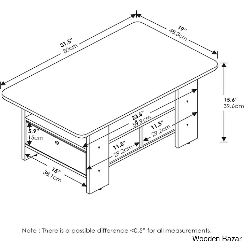 Kentony Coffee And Center Table With Bin Drawer