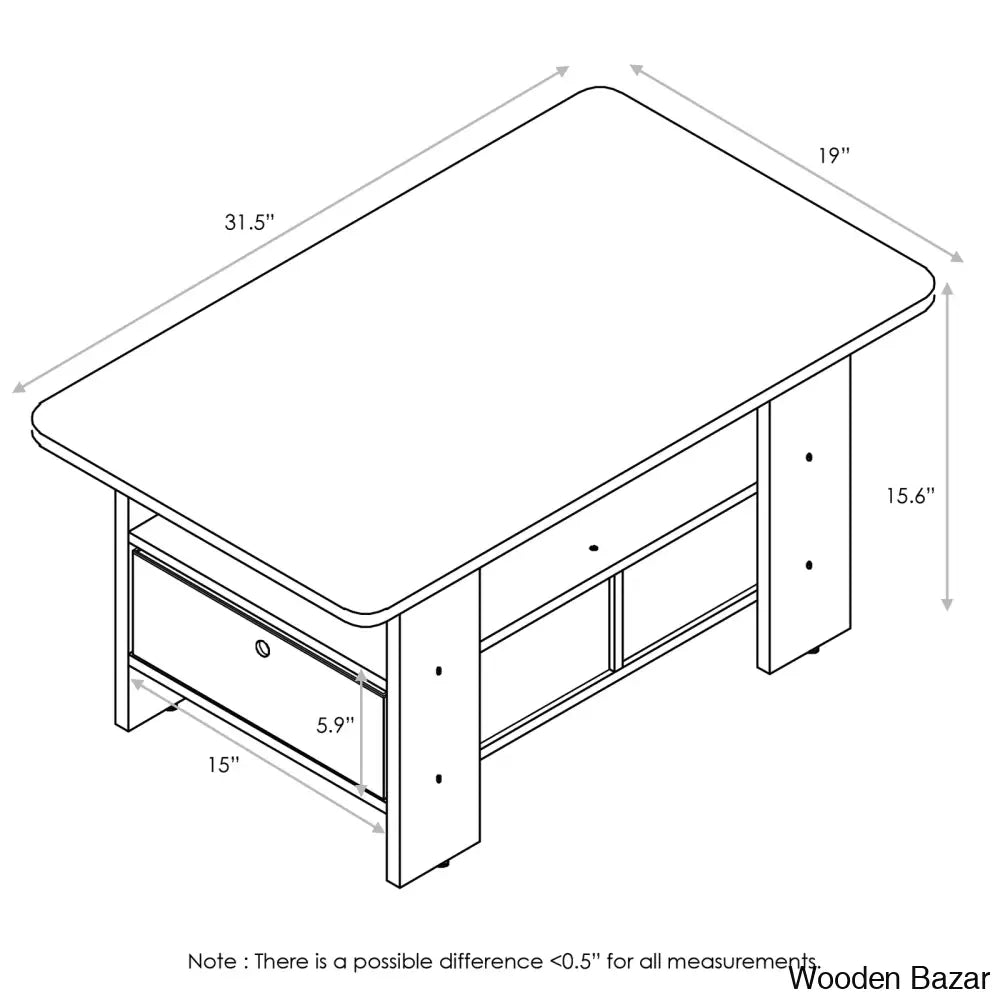 Kentony Coffee And Center Table With Bin Drawer