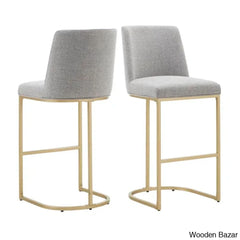 Kingsto Upholstered Counter And Bar Stool With Metal Frame (Set Of 2)
