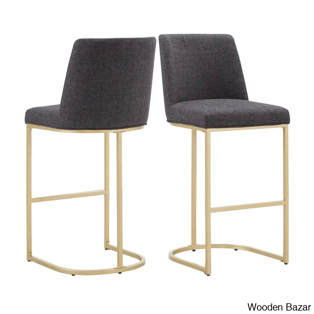 Kingsto Upholstered Counter And Bar Stool With Metal Frame (Set Of 2)