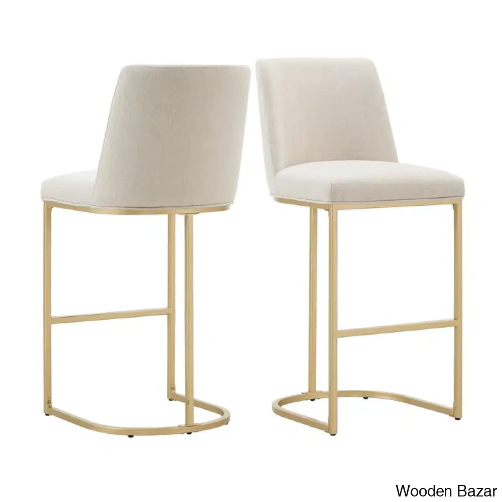 Kingsto Upholstered Counter And Bar Stool With Metal Frame (Set Of 2)