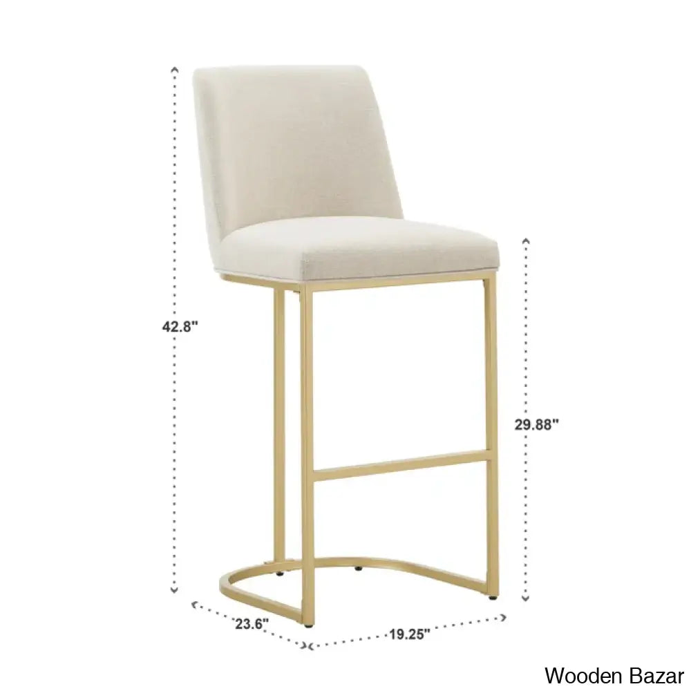 Kingsto Upholstered Counter And Bar Stool With Metal Frame (Set Of 2)