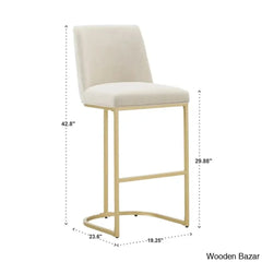 Kingsto Upholstered Counter And Bar Stool With Metal Frame (Set Of 2)