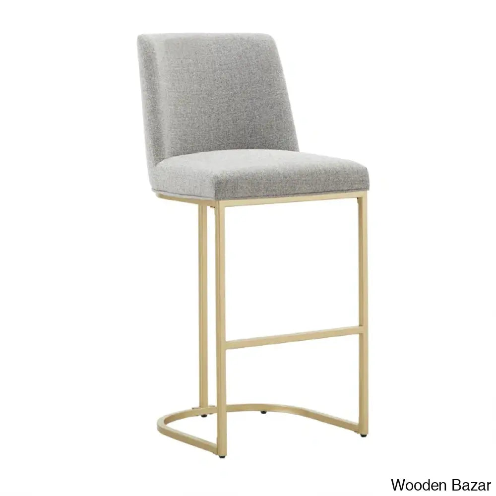 Kingsto Upholstered Counter And Bar Stool With Metal Frame (Set Of 2)