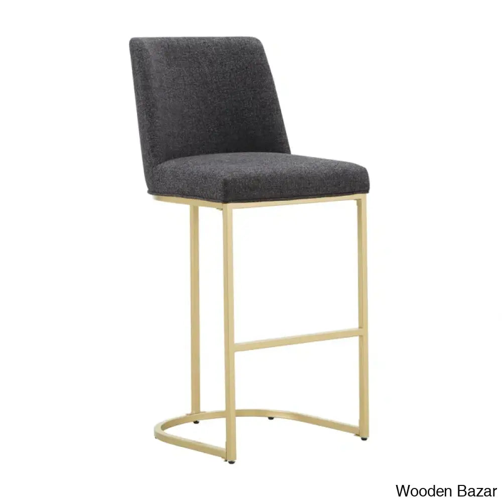 Kingsto Upholstered Counter And Bar Stool With Metal Frame (Set Of 2)