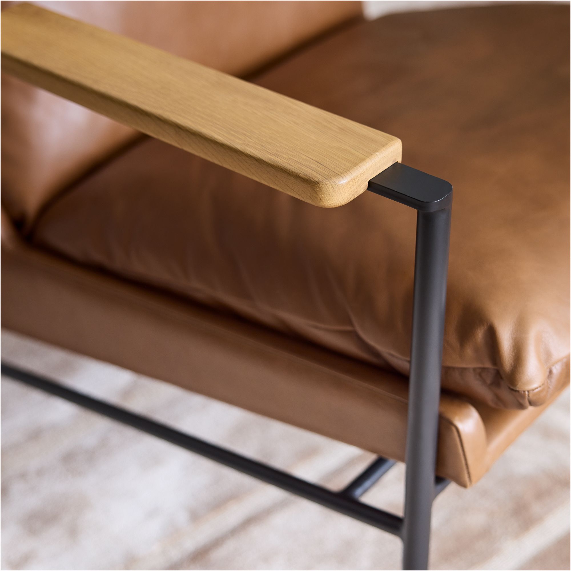 Bapik Leather Chair - Wooden bazar