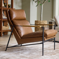Bapik Leather Chair - Wooden bazar