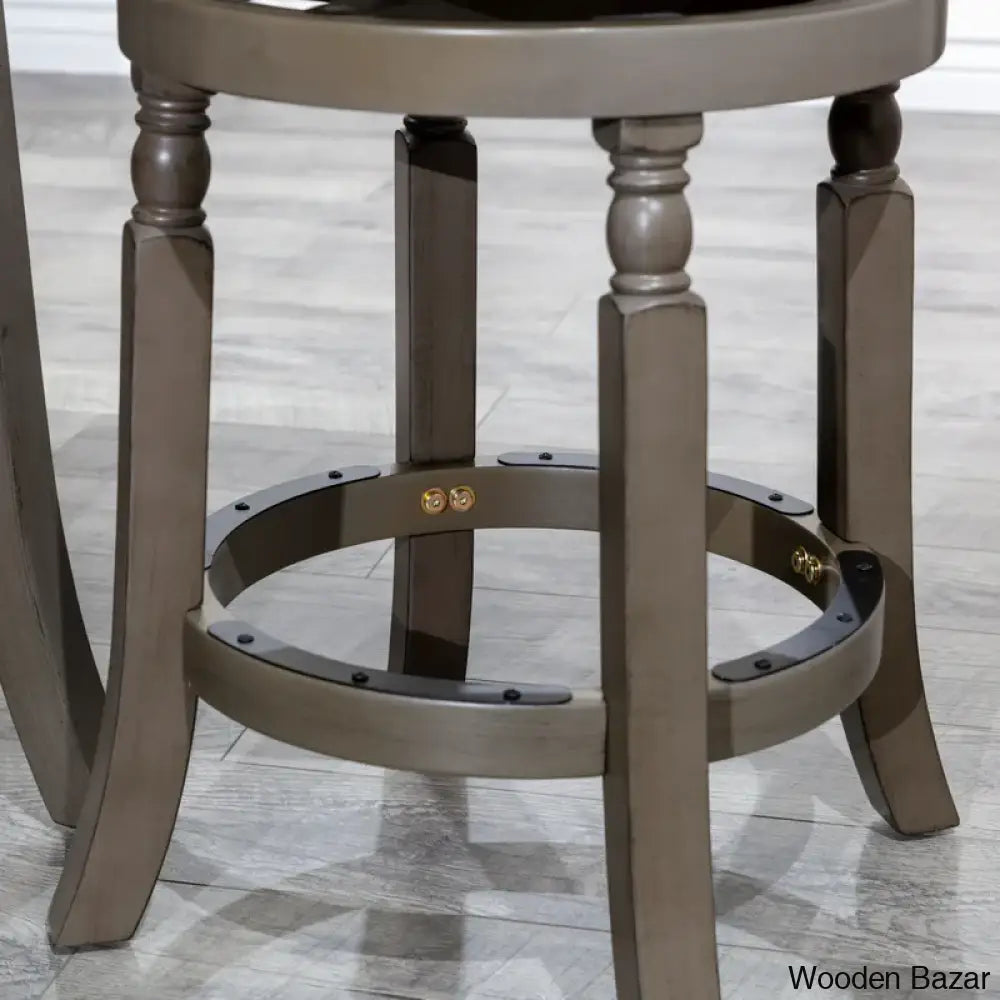 Kintzelo Swivel Upholstered Counter And Bar Stool With Solid Wood Frame