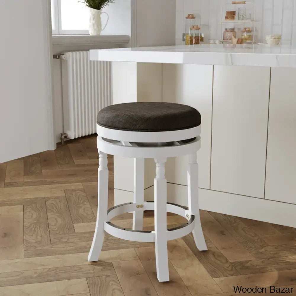 Kintzelo Swivel Upholstered Counter And Bar Stool With Solid Wood Frame