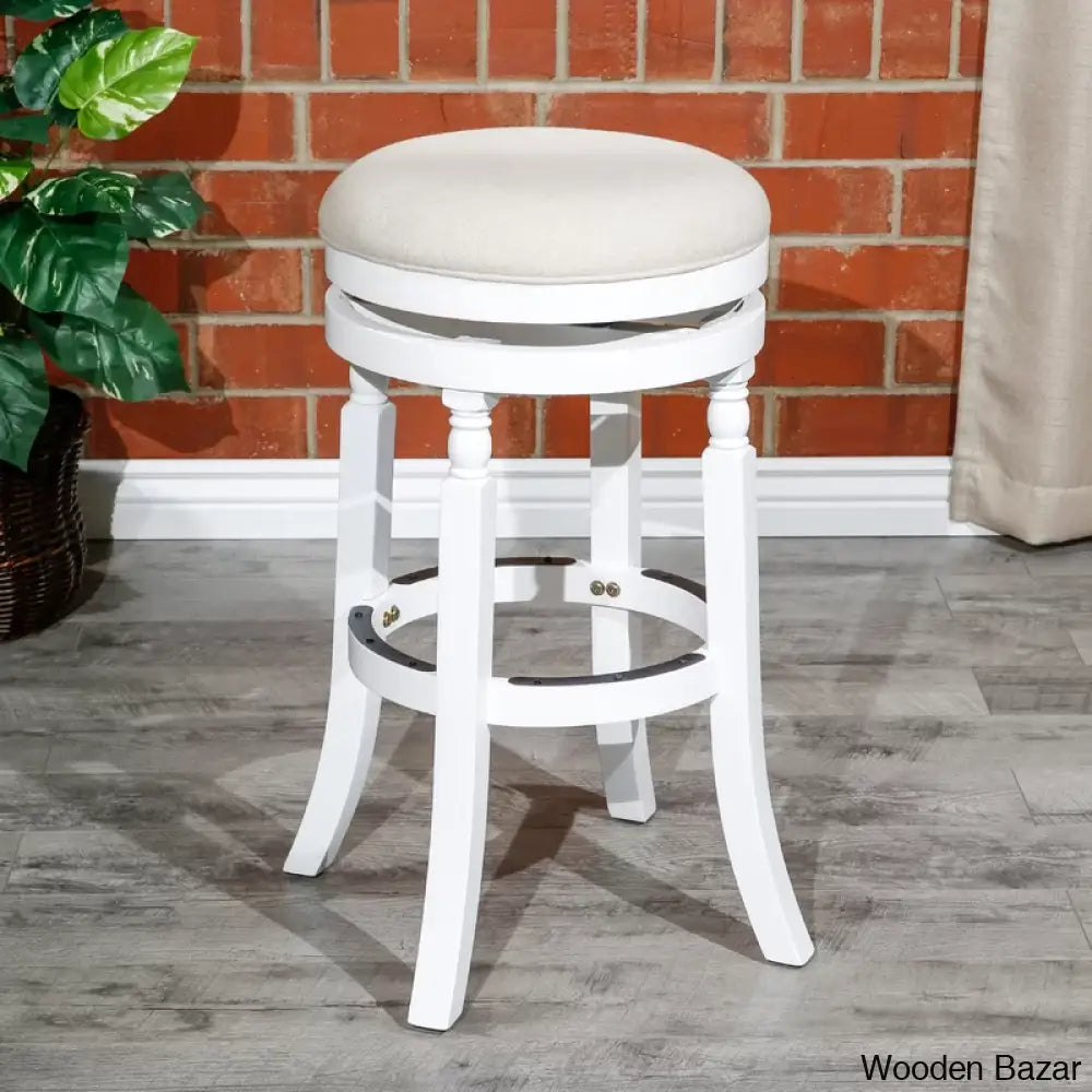 Kintzelo Swivel Upholstered Counter And Bar Stool With Solid Wood Frame