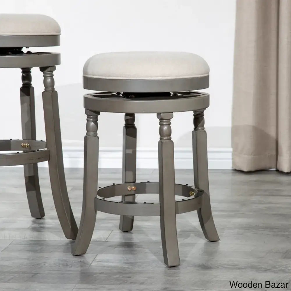 Kintzelo Swivel Upholstered Counter And Bar Stool With Solid Wood Frame