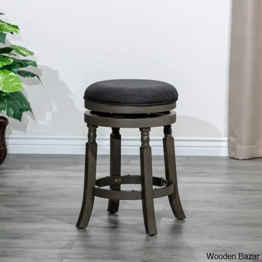 Kintzelo Swivel Upholstered Counter And Bar Stool With Solid Wood Frame