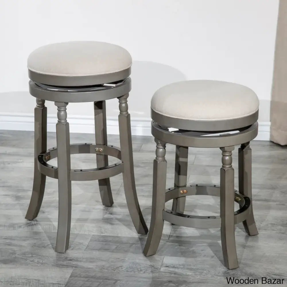 Kintzelo Swivel Upholstered Counter And Bar Stool With Solid Wood Frame