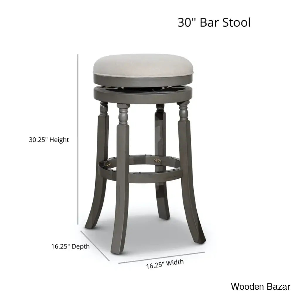 Kintzelu 24’’ Swivel Counter And Bar Stool With Leather Seat Foot Rest (Set Of 2)