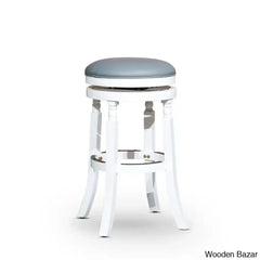 Kintzelu 24’’ Swivel Counter And Bar Stool With Leather Seat Foot Rest (Set Of 2)