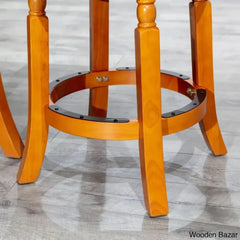 Kintzelu 24’’ Swivel Counter And Bar Stool With Leather Seat Foot Rest (Set Of 2)