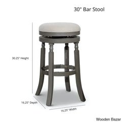 Kintzelu 24’’ Swivel Counter And Bar Stool With Leather Seat Foot Rest (Set Of 2)