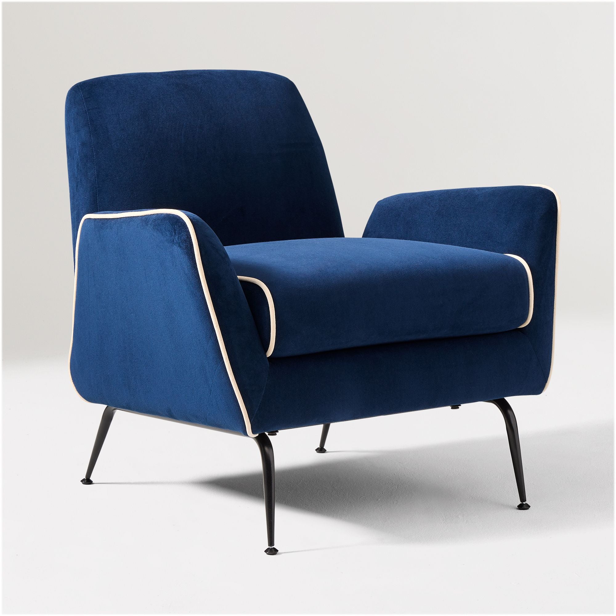 Acilox Arm Chair With Contrast Piping - Wooden bazar