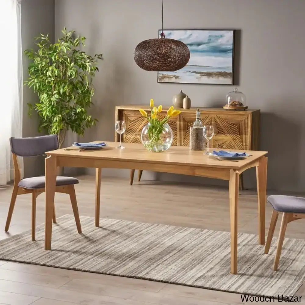 Kipling Chic Modern Dining Table In Teak Wood Design