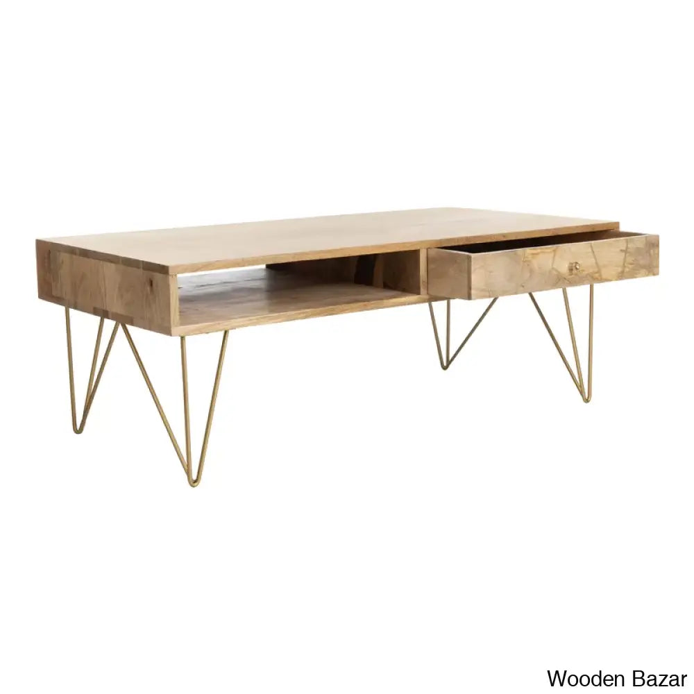 Kirke Solid Wood Top Coffee And Center Table