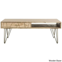 Kirke Solid Wood Top Coffee And Center Table
