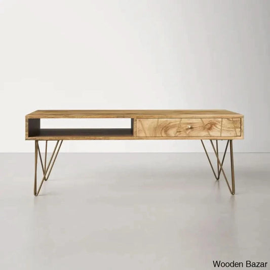 Kirke Solid Wood Top Coffee And Center Table