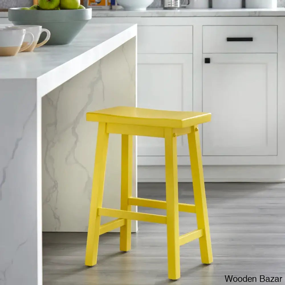 Kirkwoodo Swivel Solid Wood Counter And Bar Stool Yellow / (24’’ Seat Height)