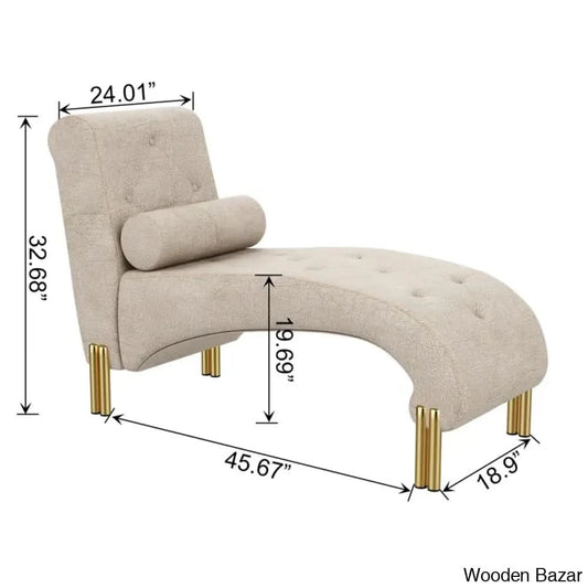 Kit Luxury Upholstered Chaise Lounge - Wooden Bazar