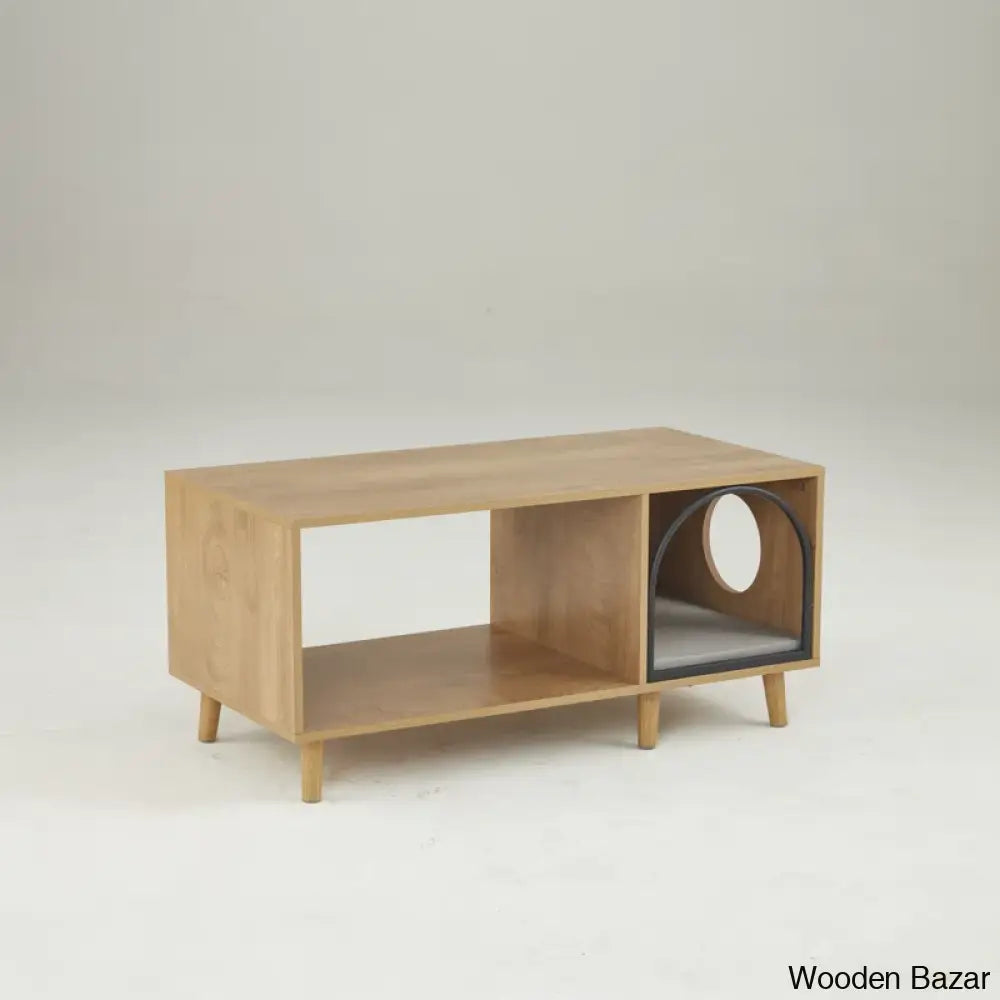 Kitte 6 Legs Coffee And Center Table With Cat Resting Place