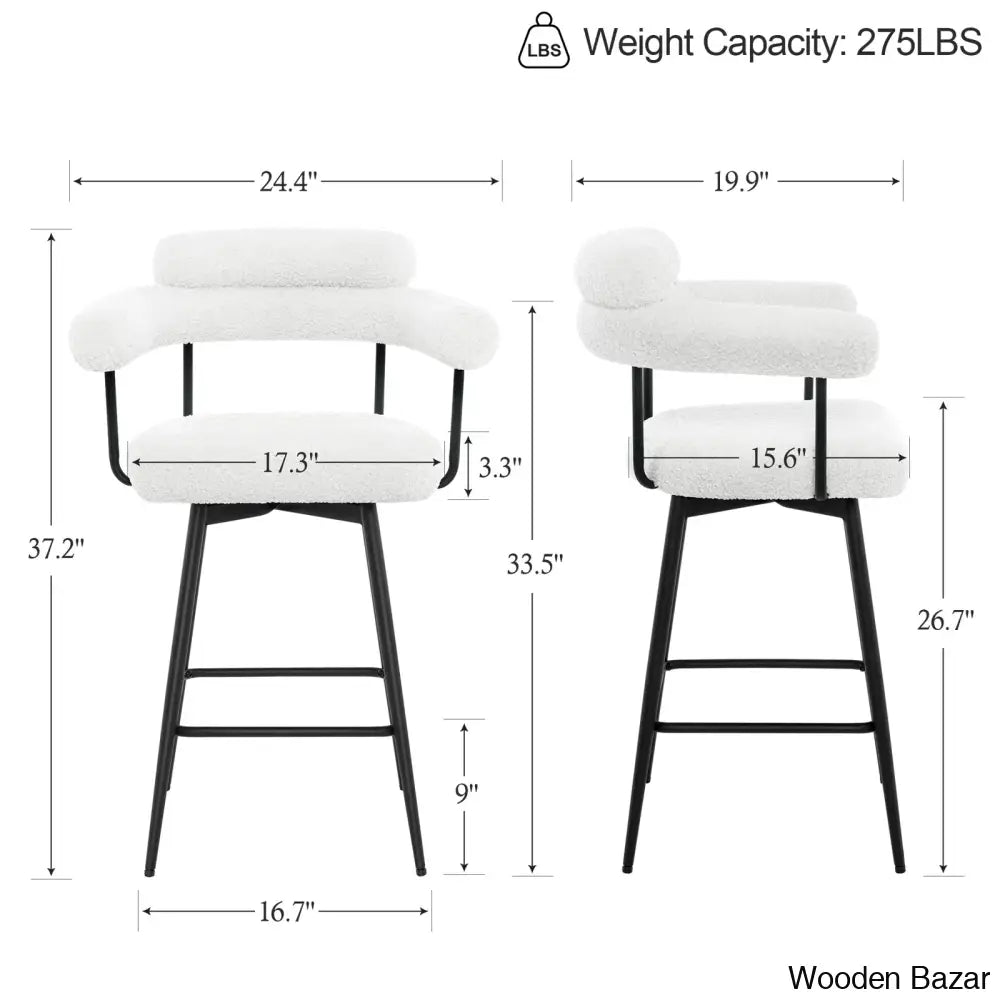 Kiylano Swivel 26.7’’ Counter Stool - Wooden Bazar