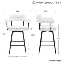 Kiylano Swivel 26.7’’ Counter Stool - Wooden Bazar
