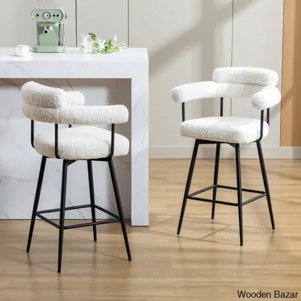 Kiylano Swivel 26.7’’ Counter Stool - Wooden Bazar