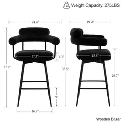 Kiylano Swivel 26.7’’ Counter Stool - Wooden Bazar