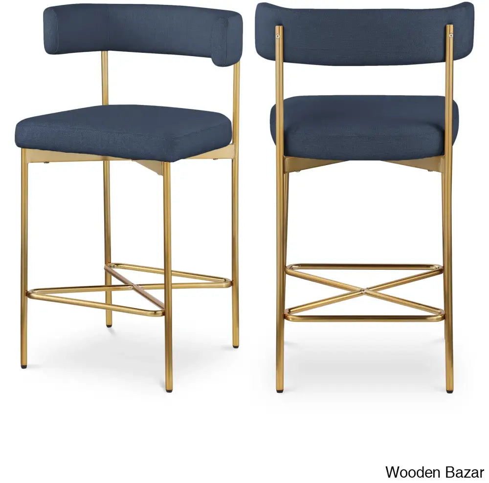 Klaaso Upholstered 26.25’’ Counter And Bar Stool With Metal Frame (Set Of 2)