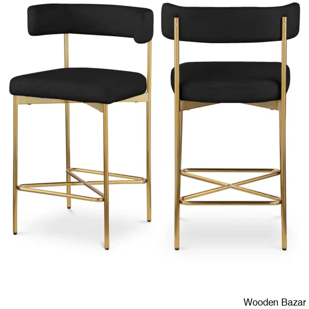 Klaaso Upholstered 26.25’’ Counter And Bar Stool With Metal Frame (Set Of 2)