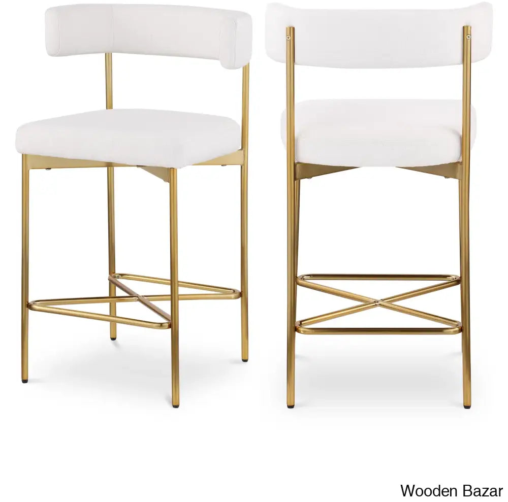 Klaaso Upholstered 26.25’’ Counter And Bar Stool With Metal Frame (Set Of 2)