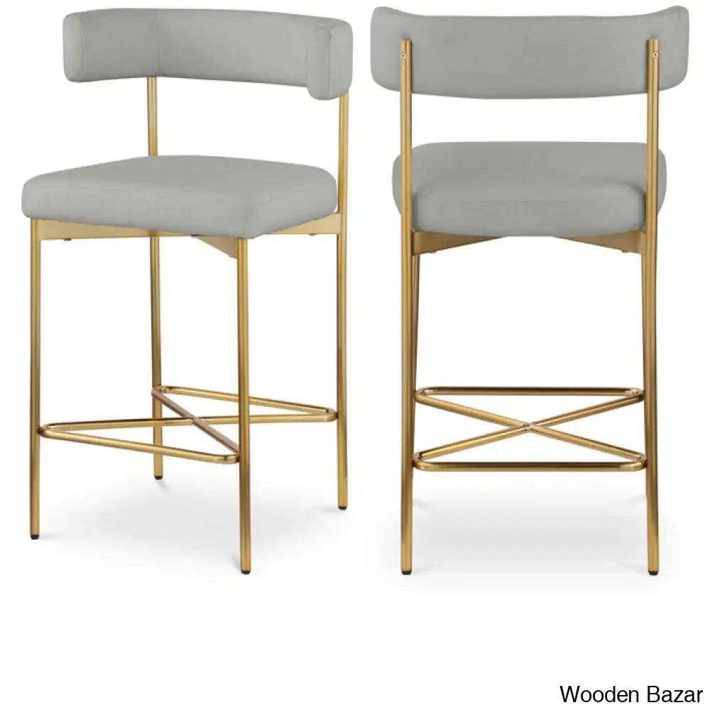 Klaaso Upholstered 26.25’’ Counter And Bar Stool With Metal Frame (Set Of 2)