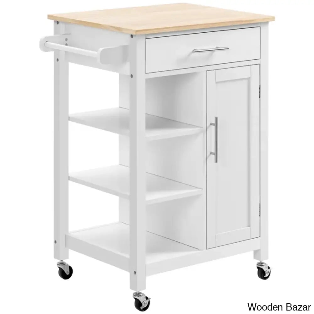 Kleiman Wood Kitchen Island Trolley Cart Cabinet Kitchen Island With Storage