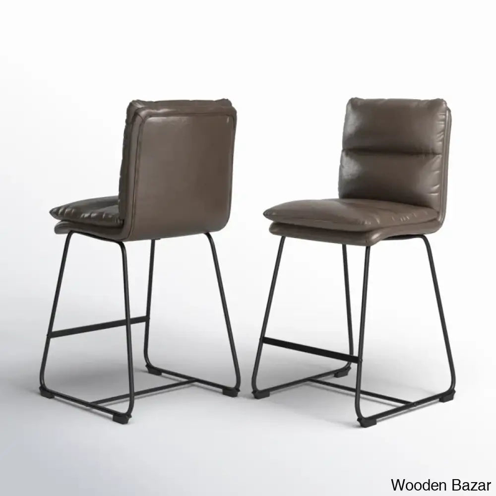 Klingbeilm Swivel Upholstered Counter And Bar Stool With Metal Frame (Set Of 2)