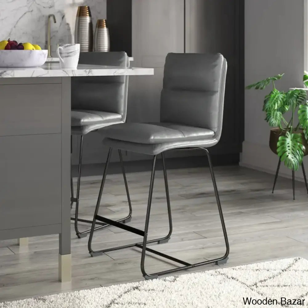 Klingbeilm Swivel Upholstered Counter And Bar Stool With Metal Frame (Set Of 2)