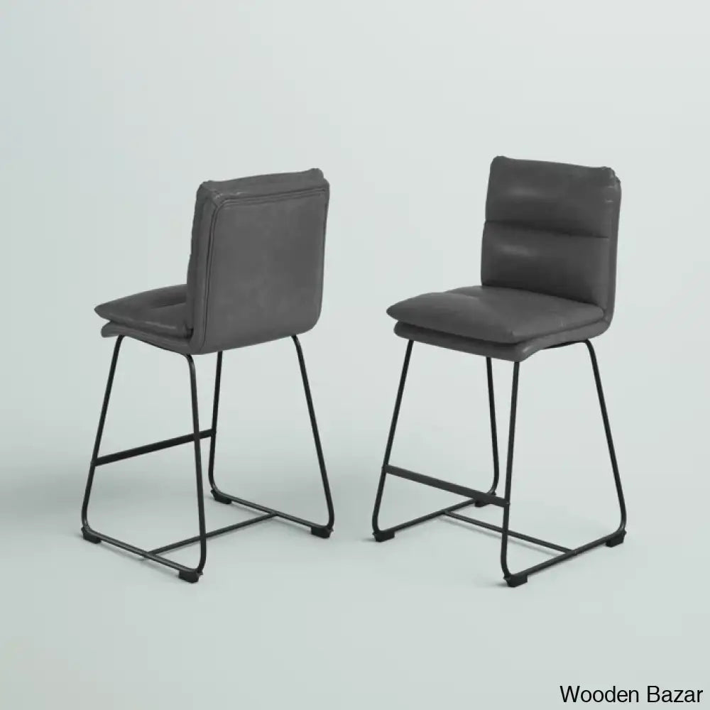 Klingbeilm Swivel Upholstered Counter And Bar Stool With Metal Frame (Set Of 2)