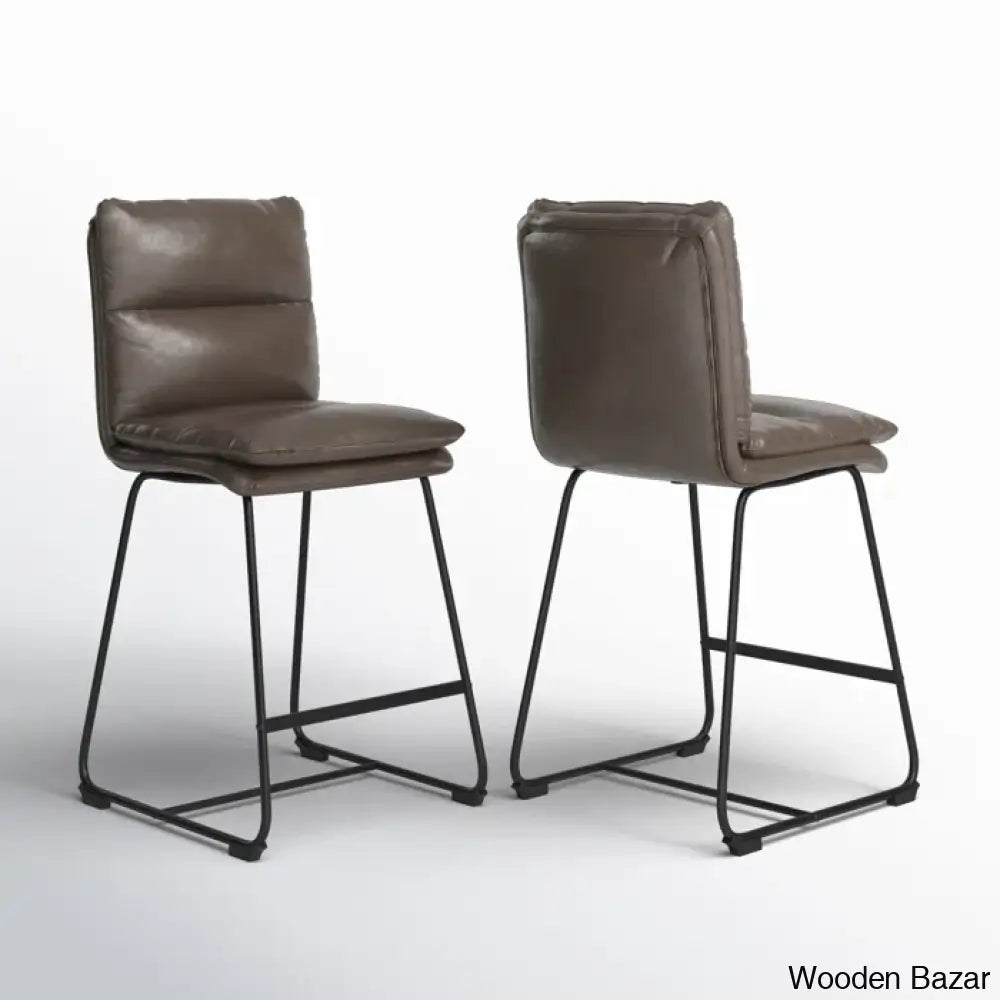 Klingbeilm Swivel Upholstered Counter And Bar Stool With Metal Frame (Set Of 2)