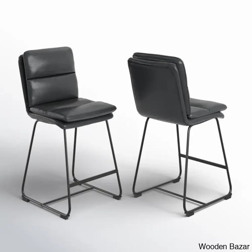 Klingbeilm Swivel Upholstered Counter And Bar Stool With Metal Frame (Set Of 2)