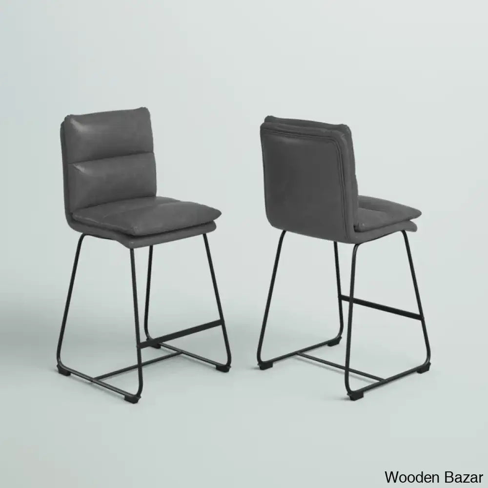 Klingbeilm Swivel Upholstered Counter And Bar Stool With Metal Frame (Set Of 2)