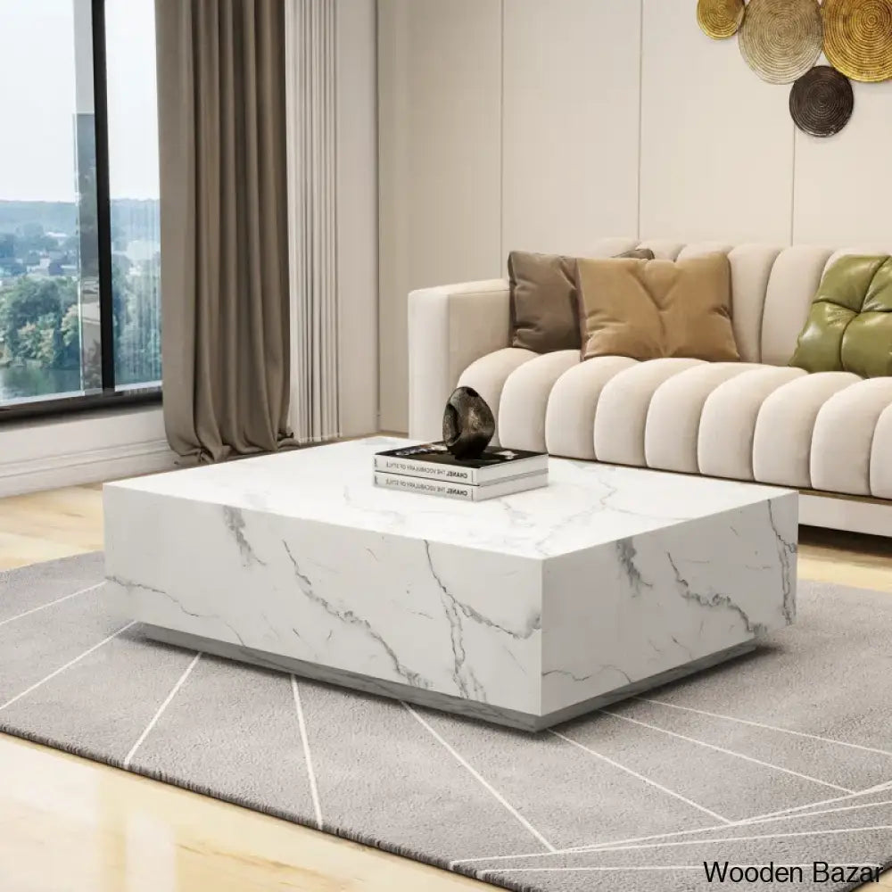 Kluseky 47’’ Faux Marble Modern Block Coffee And Center Table