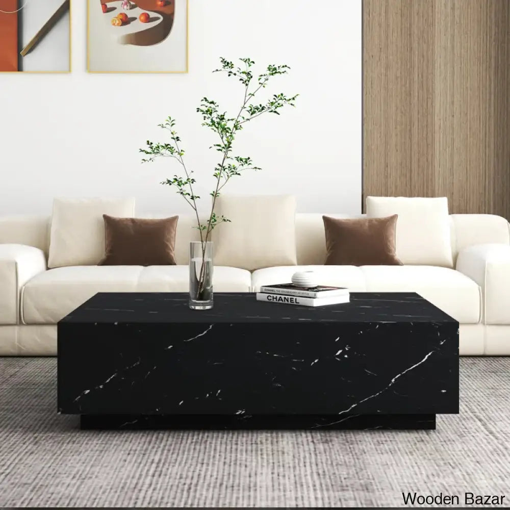 Kluseky 47’’ Faux Marble Modern Block Coffee And Center Table