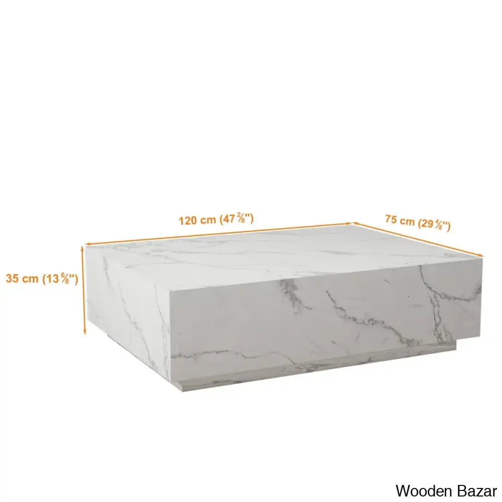 Kluseky 47’’ Faux Marble Modern Block Coffee And Center Table