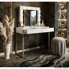 Knitoo Dressing Table With Mirror - Wooden Bazar