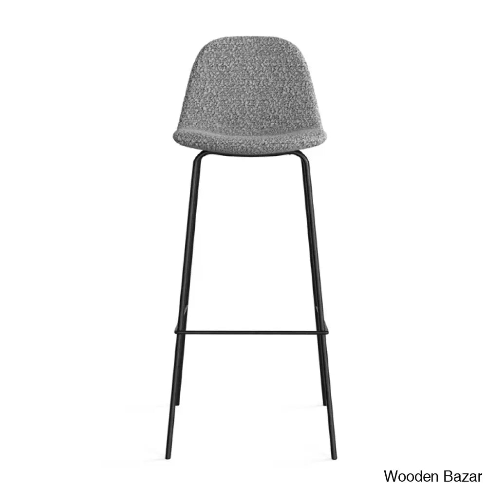 Kodyl Upholstered Swivel Bar & Counter Stool (Set Of 2) Grey Boucle / (30.5’’ Seat Height)